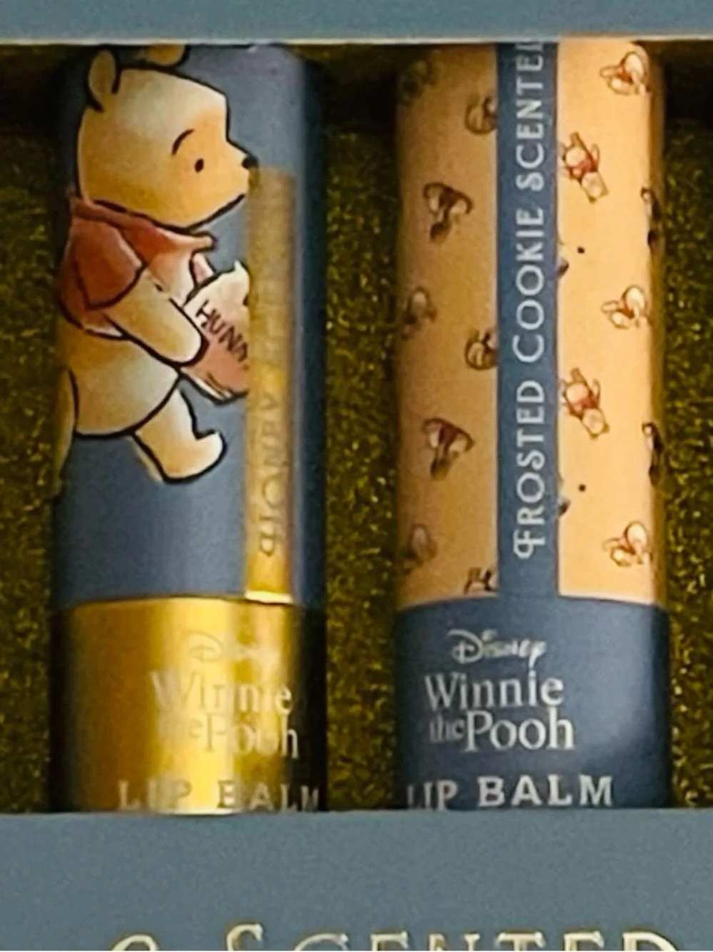 Disney Winnie the Pooh Lip Balm Set - Blue & Gold Tubes